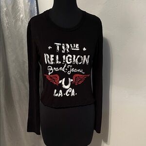 True Religion Black Graphic Long Sleeve Tee